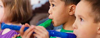 Children using recorders
